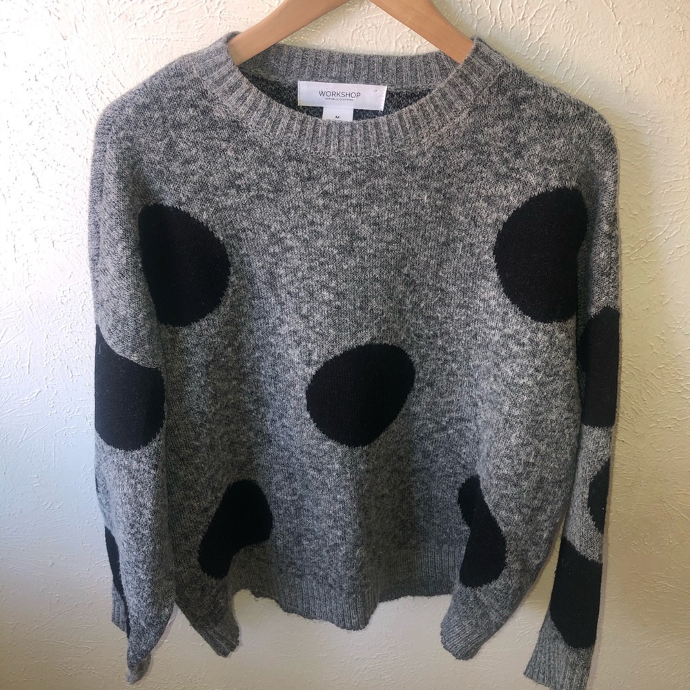 Workshop Grey With Black Polka Dots Size Medium
